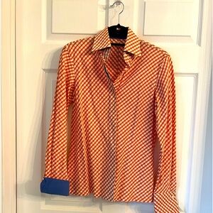 J McLaughlin beautiful blouse orange & white